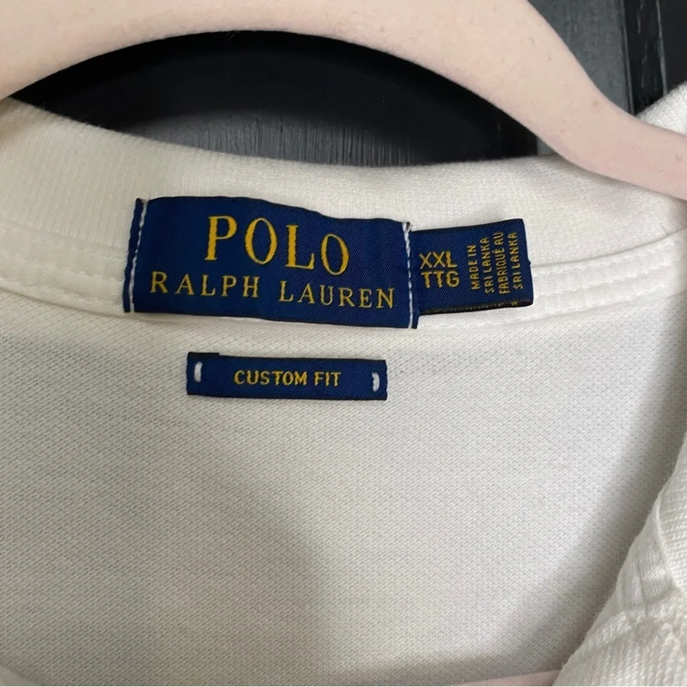 Polo Ralph Lauren Custom Fit Yacht Club Short Sleeve Polo Shirt White Size XXL